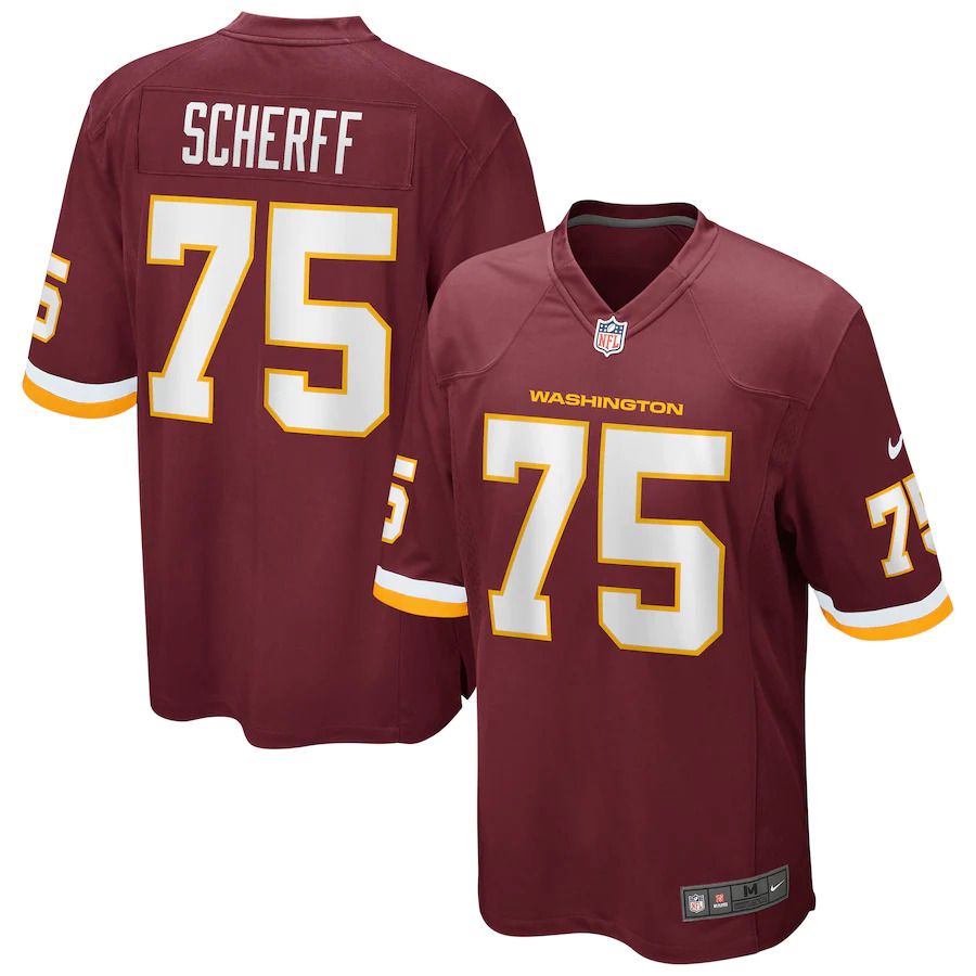 Men Washington Redskins #75 Brandon Scherff Nike Burgundy Game Player NFL Jersey->washington redskins->NFL Jersey